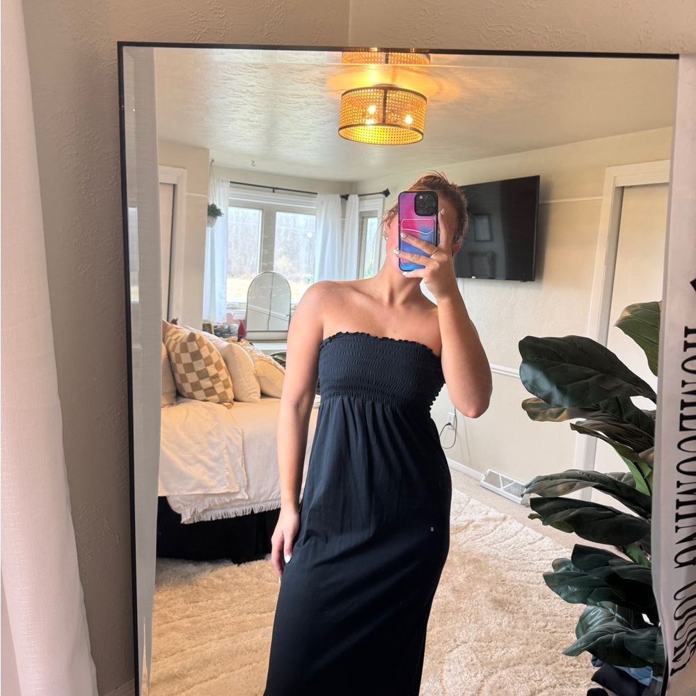 Black Strapless Maxi Dress